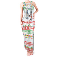 Iran Christmas Tank Maxi Dress with Santa Taking Photos Ancient Columns and Snowflake Gift Pattern - Wonder Print Shop