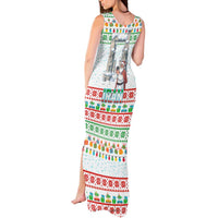Iran Christmas Tank Maxi Dress with Santa Taking Photos Ancient Columns and Snowflake Gift Pattern - Wonder Print Shop