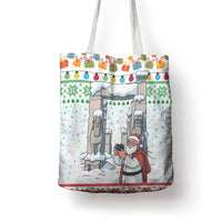 Iran Christmas Tote Bag with Santa Taking Photos Ancient Columns and Snowflake Gift Pattern - Wonder Print Shop