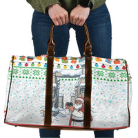 Iran Christmas Travel Bag with Santa Taking Photos Ancient Columns and Snowflake Gift Pattern - Wonder Print Shop
