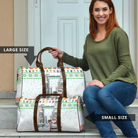 Iran Christmas Travel Bag with Santa Taking Photos Ancient Columns and Snowflake Gift Pattern - Wonder Print Shop