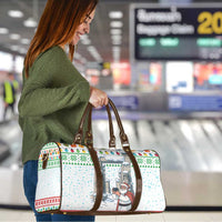 Iran Christmas Travel Bag with Santa Taking Photos Ancient Columns and Snowflake Gift Pattern - Wonder Print Shop