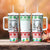 Iran Christmas Tumbler With Handle with Santa Taking Photos Ancient Columns and Snowflake Gift Pattern - Wonder Print Shop