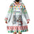 Iran Christmas Wearable Blanket Hoodie with Santa Taking Photos Ancient Columns and Snowflake Gift Pattern - Wonder Print Shop