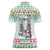 Iran Christmas Women Polo Shirt with Santa Taking Photos Ancient Columns and Snowflake Gift Pattern - Wonder Print Shop