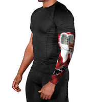 Iraq Christmas Arm Sleeves with Santa Ishtar Gate Red Plaid and Snowflake Reindeer Pattern - Wonder Print Shop