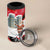 Iraq Christmas 4 in 1 Can Cooler Tumbler with Santa Ishtar Gate Red Plaid and Snowflake Reindeer Pattern - Wonder Print Shop