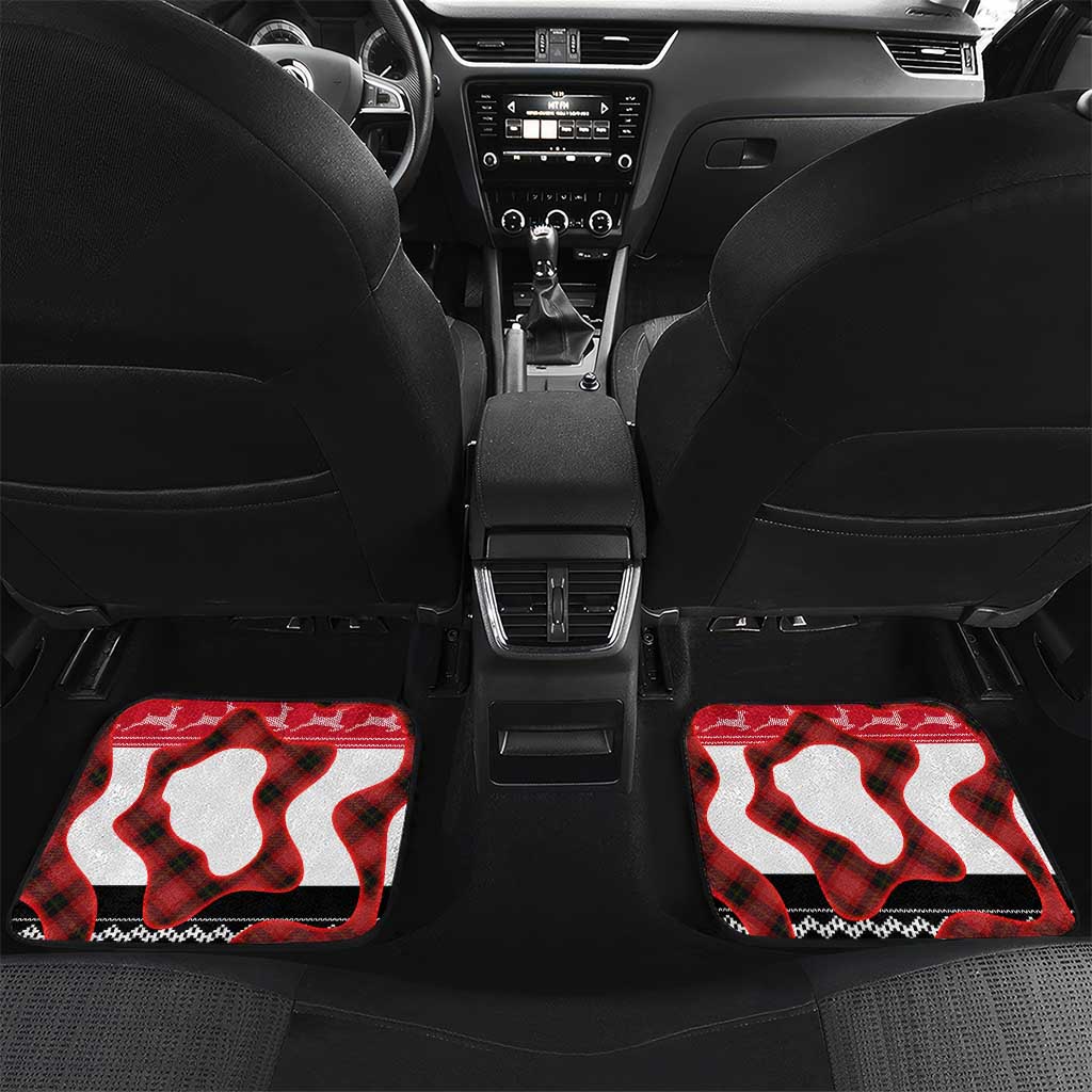 Iraq Christmas Car Mats with Santa Ishtar Gate Red Plaid and Snowflake Reindeer Pattern - Wonder Print Shop