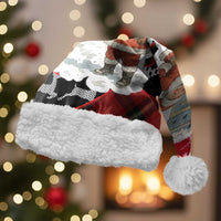 Iraq Christmas Santa Hat with Santa Ishtar Gate Red Plaid and Snowflake Reindeer Pattern - Wonder Print Shop