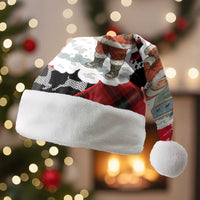 Iraq Christmas Santa Hat with Santa Ishtar Gate Red Plaid and Snowflake Reindeer Pattern - Wonder Print Shop