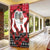Iraq Christmas Door Cover with Santa Ishtar Gate Red Plaid and Snowflake Reindeer Pattern - Wonder Print Shop