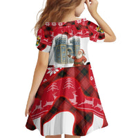 Iraq Christmas Family Matching Off Shoulder Maxi Dress and Hawaiian Shirt with Santa Ishtar Gate Red Plaid and Snowflake Reindeer Pattern - Wonder Print Shop