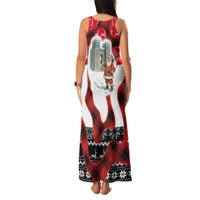 Iraq Christmas Family Matching Tank Maxi Dress and Hawaiian Shirt with Santa Ishtar Gate Red Plaid and Snowflake Reindeer Pattern - Wonder Print Shop
