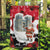 Iraq Christmas Garden Flag with Santa Ishtar Gate Red Plaid and Snowflake Reindeer Pattern - Wonder Print Shop