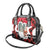 Iraq Christmas Shoulder Handbag with Santa Ishtar Gate Red Plaid and Snowflake Reindeer Pattern - Wonder Print Shop