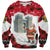 Iraq Christmas Sweatshirt with Santa Ishtar Gate Red Plaid and Snowflake Reindeer Pattern - Wonder Print Shop