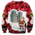 Iraq Christmas Sweatshirt with Santa Ishtar Gate Red Plaid and Snowflake Reindeer Pattern - Wonder Print Shop