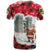 Iraq Christmas T Shirt with Santa Ishtar Gate Red Plaid and Snowflake Reindeer Pattern - Wonder Print Shop