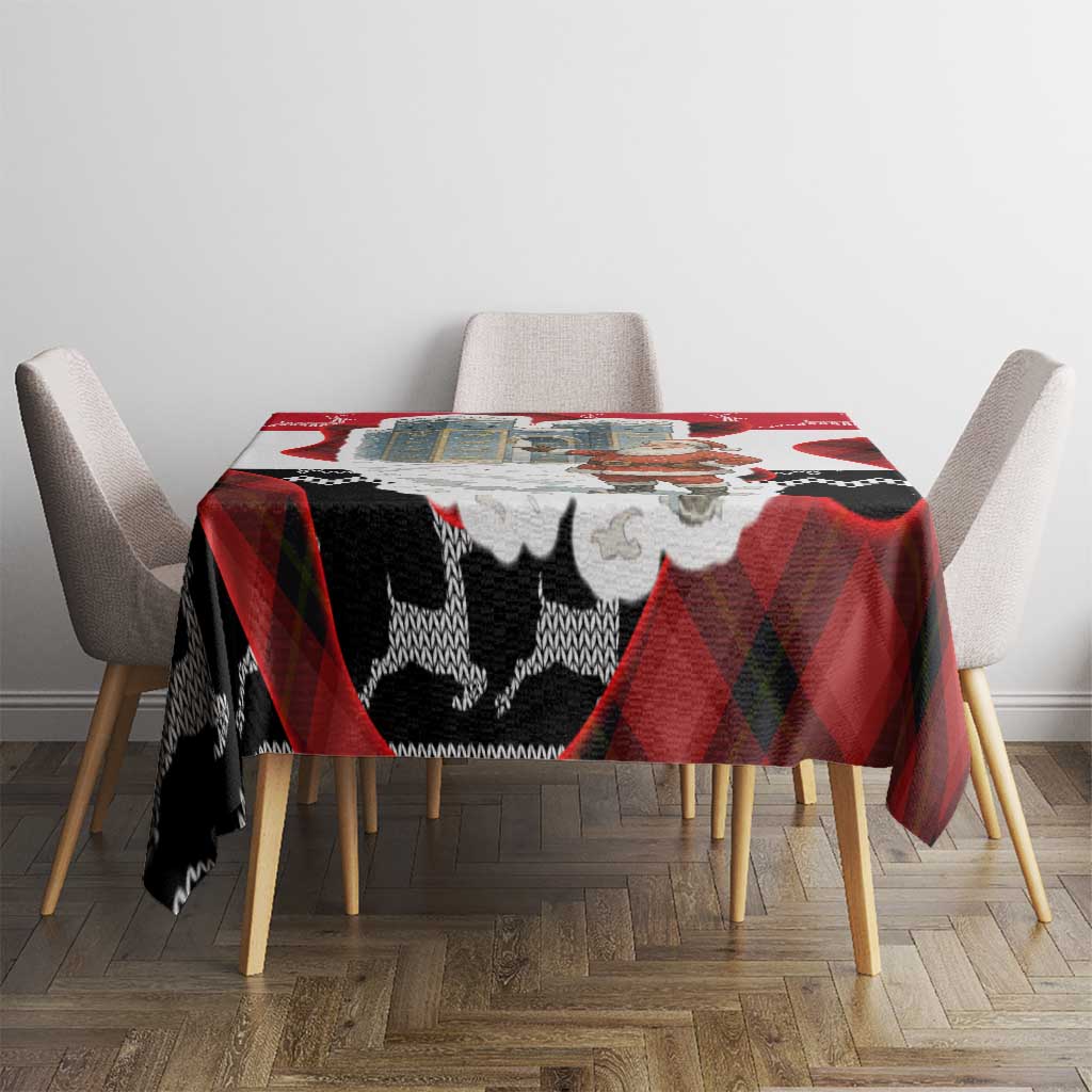Iraq Christmas Tablecloth with Santa Ishtar Gate Red Plaid and Snowflake Reindeer Pattern - Wonder Print Shop