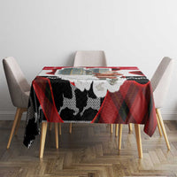Iraq Christmas Tablecloth with Santa Ishtar Gate Red Plaid and Snowflake Reindeer Pattern - Wonder Print Shop