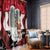 Iraq Christmas Window Curtain with Santa Ishtar Gate Red Plaid and Snowflake Reindeer Pattern - Wonder Print Shop