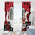 Iraq Christmas Window Curtain with Santa Ishtar Gate Red Plaid and Snowflake Reindeer Pattern - Wonder Print Shop