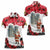 Iraq Christmas Women Polo Shirt with Santa Ishtar Gate Red Plaid and Snowflake Reindeer Pattern - Wonder Print Shop