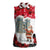 Iraq Christmas Women Sleeveless Polo Shirt with Santa Ishtar Gate Red Plaid and Snowflake Reindeer Pattern - Wonder Print Shop