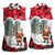 Iraq Christmas Women Sleeveless Polo Shirt with Santa Ishtar Gate Red Plaid and Snowflake Reindeer Pattern - Wonder Print Shop