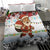 Iraq Christmas Bedding Set with Santa Carrying Gift Bag Flag Garland and Snowflake Plaid Pattern - Wonder Print Shop