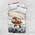 Iraq Christmas Bedding Set with Santa Carrying Gift Bag Flag Garland and Snowflake Plaid Pattern - Wonder Print Shop