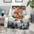 Iraq Christmas Blanket with Santa Carrying Gift Bag Flag Garland and Snowflake Plaid Pattern - Wonder Print Shop