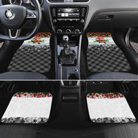 Iraq Christmas Car Mats with Santa Carrying Gift Bag Flag Garland and Snowflake Plaid Pattern - Wonder Print Shop