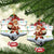Iraq Christmas Ceramic Ornament with Santa Carrying Gift Bag Flag Garland and Snowflake Plaid Pattern - Wonder Print Shop