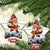 Iraq Christmas Ceramic Ornament with Santa Carrying Gift Bag Flag Garland and Snowflake Plaid Pattern - Wonder Print Shop