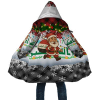 Iraq Christmas Cloak with Santa Carrying Gift Bag Flag Garland and Snowflake Plaid Pattern - Wonder Print Shop