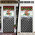 Iraq Christmas Door Cover with Santa Carrying Gift Bag Flag Garland and Snowflake Plaid Pattern - Wonder Print Shop