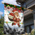 Iraq Christmas Garden Flag with Santa Carrying Gift Bag Flag Garland and Snowflake Plaid Pattern - Wonder Print Shop