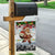 Iraq Christmas Garden Flag with Santa Carrying Gift Bag Flag Garland and Snowflake Plaid Pattern - Wonder Print Shop