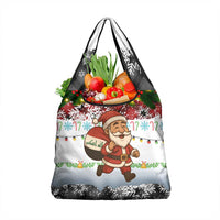 Iraq Christmas Grocery Bag with Santa Carrying Gift Bag Flag Garland and Snowflake Plaid Pattern - Wonder Print Shop