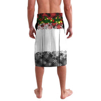 Iraq Christmas Lavalava with Santa Carrying Gift Bag Flag Garland and Snowflake Plaid Pattern - Wonder Print Shop