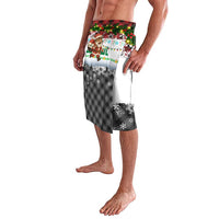 Iraq Christmas Lavalava with Santa Carrying Gift Bag Flag Garland and Snowflake Plaid Pattern - Wonder Print Shop