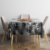 Iraq Christmas Tablecloth with Santa Carrying Gift Bag Flag Garland and Snowflake Plaid Pattern - Wonder Print Shop