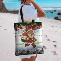 Iraq Christmas Tote Bag with Santa Carrying Gift Bag Flag Garland and Snowflake Plaid Pattern - Wonder Print Shop