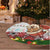 Iraq Christmas Tree Skirt with Santa Carrying Gift Bag Flag Garland and Snowflake Plaid Pattern - Wonder Print Shop