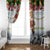 Iraq Christmas Window Curtain with Santa Carrying Gift Bag Flag Garland and Snowflake Plaid Pattern - Wonder Print Shop