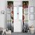 Iraq Christmas Window Curtain with Santa Carrying Gift Bag Flag Garland and Snowflake Plaid Pattern - Wonder Print Shop