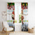 Iraq Christmas Window Curtain with Santa Carrying Gift Bag Flag Garland and Snowflake Plaid Pattern - Wonder Print Shop