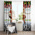 Iraq Christmas Window Curtain with Santa Carrying Gift Bag Flag Garland and Snowflake Plaid Pattern - Wonder Print Shop