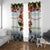 Iraq Christmas Window Curtain with Santa Carrying Gift Bag Flag Garland and Snowflake Plaid Pattern - Wonder Print Shop